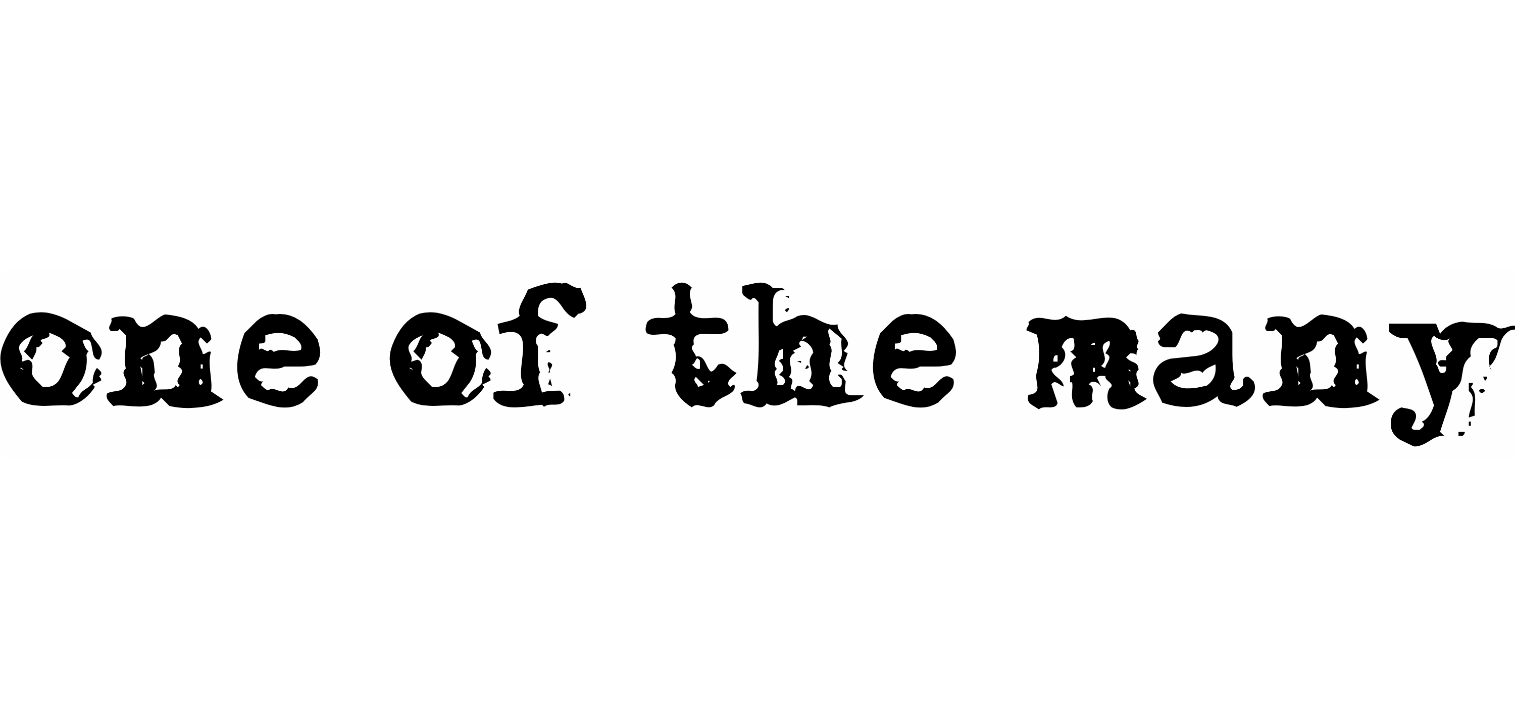 one of the many in black font against a white background.