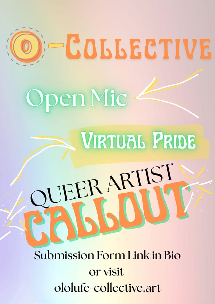 Pride Open Mic Night Artists Submission